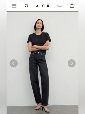 AYR Black Straight-Leg Jeans